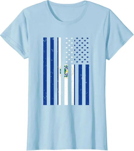 Vista 20 de El Salvador Shirt - El Salvador USA America Flag Men Women T-Shirt