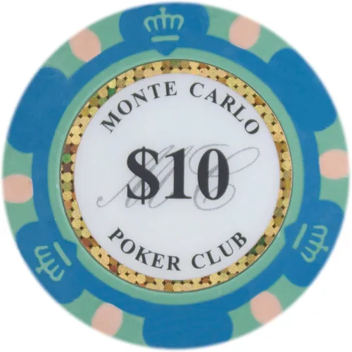 Vista 12 de Brybelly Monte Carlo Premium Poker Chips (50-Pack) Heavyweight 14-Gram Clay Composite