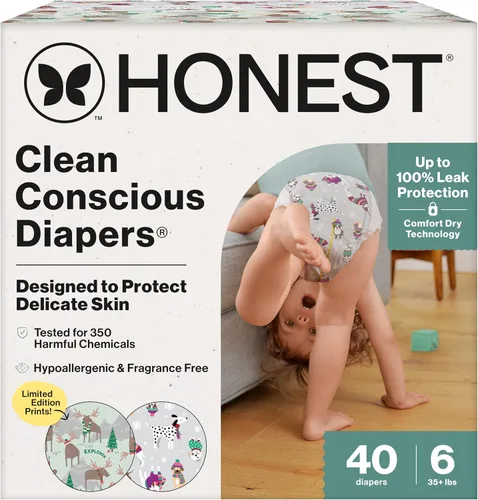 Vista 20 de The Honest Company Clean Conscious - Pañales para pieles delicadas, hasta un 100% a prueba de fugas, hipoalergénicos, sin fragancia, género neutro