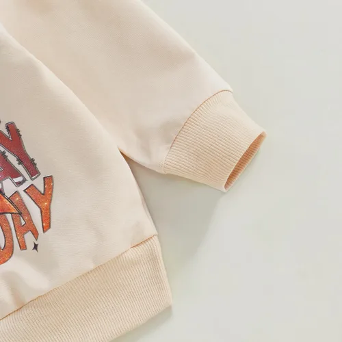 Vista 46 de Disfraz de Halloween para bebé, sudadera de calabaza con cuello redondo, suéter de manga larga, ropa de otoño