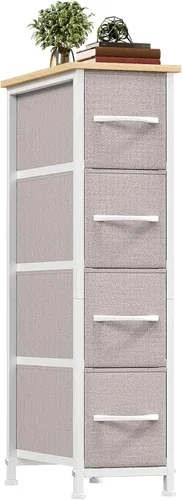 Vista 33 de Somdot - Cómoda para dormitorio con 3 cajones, organizador de almacenamiento con cajones de tela con contenedores de tela removibles para armario