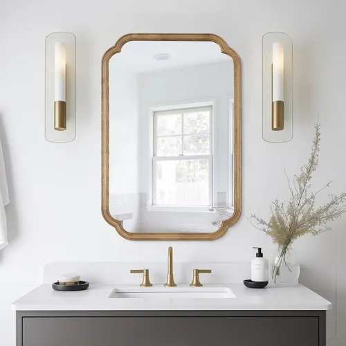 Vista 27 de Espejos de Baño de Madera para Montar en la Pared, 16" x 20" Marco de Madera Rústica Espejos de Pared Decorativos para Sala de Estar o Dormitorio