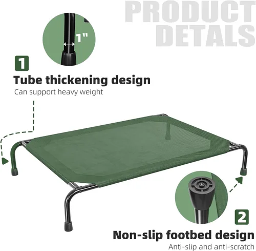 Vista 4 de Simple Trending Cama elevada para perros grandes, catre para perros XL impermeable, cama elevada para mascotas de enfriamiento al aire libre, 47.75