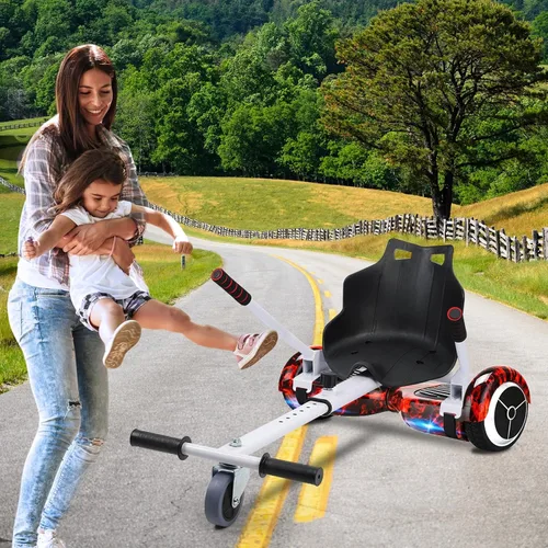 Vista 3 de Accesorio de asiento Hoverboard de capacidad de 265 libras, 27 a 39 pulgadas de longitud ajustable, accesorio de Go Kart con asiento cómodo