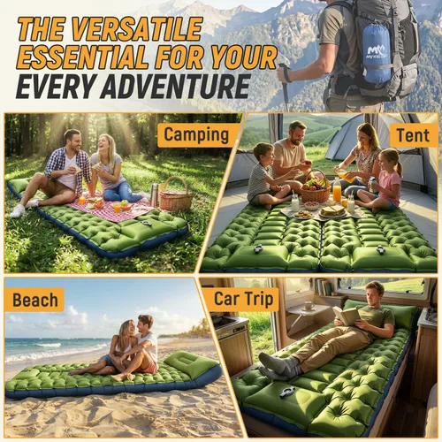 Vista 8 de Myxslop Colchoneta de dormir para camping, ultraligera inflable con almohada con bomba de pie integrada, alfombrilla para dormir, equipo compacto