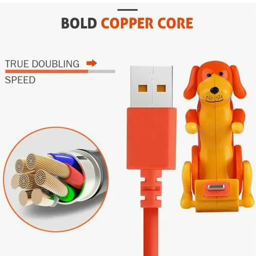 Vista 3 de Funny Humping Dog Tipo-C USB 3.9 ft Rogue Dog Cable de datos de perro, juguete portátil para perro con forma de animal lindo cable de carga duradero