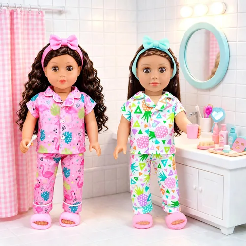 Vista 6 de ZITA ELEMENT Ropa de muñeca de niña de 18 pulgadas, accesorios de fiesta