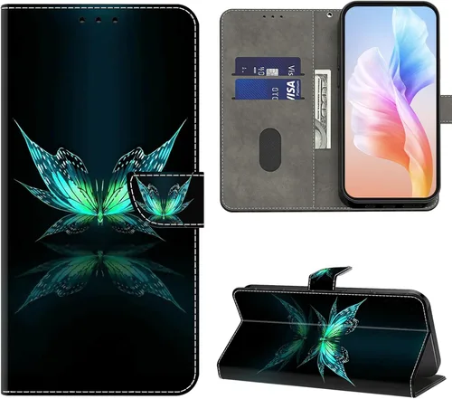 Vista 28 de Funda para Moto G 5G 2022, Moto G 5G 2022, funda protectora de piel sintética con tarjetero para Motorola Moto G 5G 2022 - Rosa azul