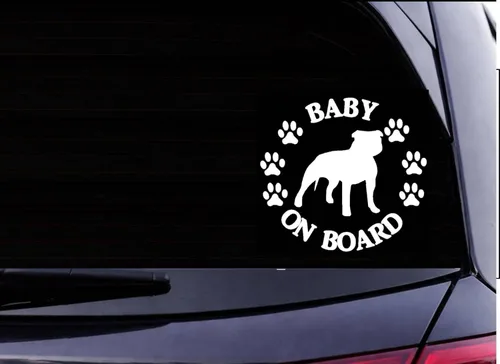 Vista 4 de EZ-STIK Baby on Board American Bully L474 - Calcomanía de Pitbull (6 pulgadas)