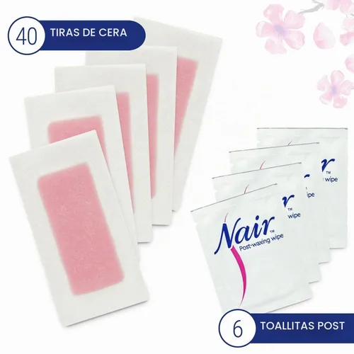 Vista 6 de Nair Tiras de cera depiladora, 40 unidades de piernas/cuerpo (paquete de 2)