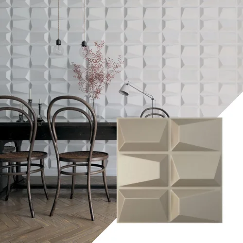 Vista 12 de Ekena Millwork WP20X20STWH 19 5/8 pulgadas de ancho x 19 5/8 pulgadas de alto Stratford EnduraWall Decorativo 3D Panel de pared cubre 2.67 pies