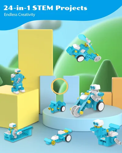 Vista 6 de WhalesBot B3 Pro Kit de Robot de Programación 24-en-1 STEM Juguetes para Niños 4+, Lápiz Inteligente Avanzado y Tarjetas de Programación, Juguetes