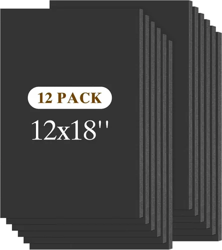 Vista 17 de Mat Board Center - Paquete de 12 tableros de espuma negra de 12 x 12 Negro