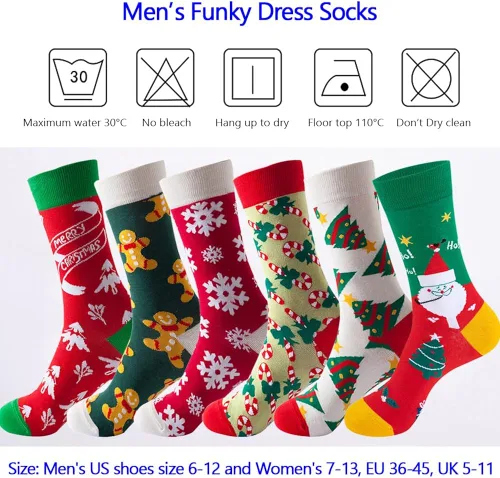Vista 3 de DRASEX Calcetines de vestir coloridos para hombre, divertidos y divertidos, con patrón funky, calcetines casuales locos para hombres