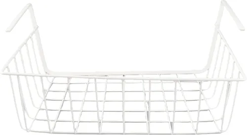 Vista 4 de Cesta de alambre para debajo del estante, cesta de almacenamiento de metal para debajo del estante, soporte de carga fuerte para escritorio