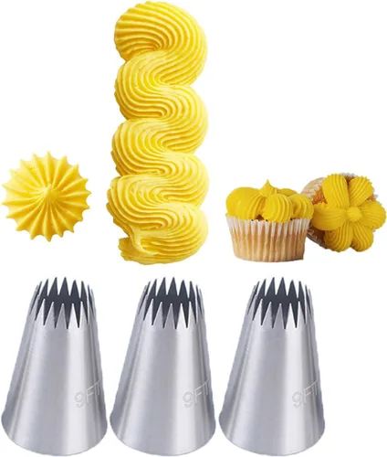 Vista 16 de Juego de puntas de tuberías para decoración de pasteles, puntas grandes de 1M 1A 2A 2D 4B