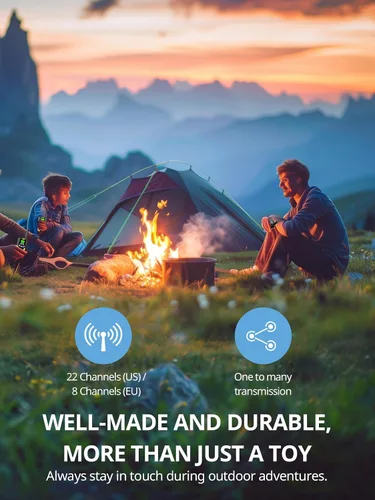 Vista 5 de Inspireyes Walkie Talkies para niños, paquete de 2 recargables de largo alcance, juguetes para niños y niñas de 3 a 12 años, juguete de radio de 2
