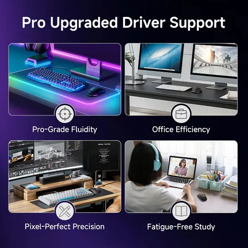 Vista 8 de DIERYA M1 - Mouse inalámbrico para juegos, 24000 DPI, batería de 180 horas, 16.8 M RGB, 6 botones programables, ligero, trimodo (2.4GBT5.2USB-C)