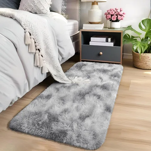 Vista 22 de AROGAN Alfombras suaves de 2 x 4 pies para dormitorio, alfombra mullida de felpa, alfombra peluda que no desprende para guardería, habitación