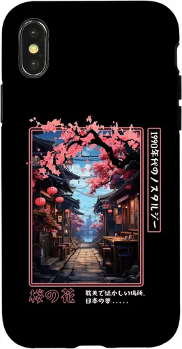 Vista 5 de iPhone 16 Japanese Vaporwave Nostalgia Cherry Blossoms 1990s Aesthetic Case