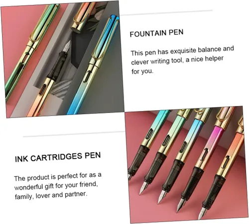 Vista 7 de Bolígrafos de colores, 15 unidades, bolígrafos de oficina para bolígrafos estilográficos desechables, bolígrafos estilográficos con tinta