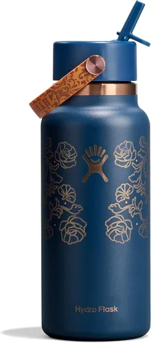 Vista 22 de Hydro Flask Botella de agua – Acero inoxidable aislado – Tapa flexible con popote de boca ancha, antiderrames, a prueba de fugas y recargable