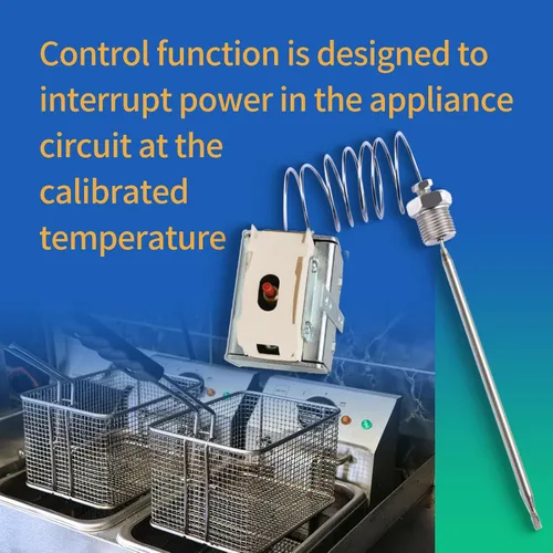 Vista 5 de Interruptor de límite alto PP10084 para freidoras Pitco, termóstato de seguridad de 450°F Reemplazo de rosca MPT de 1/4 pulgadas compatible