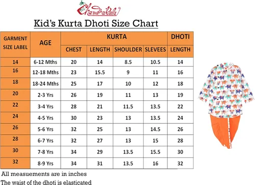 Vista 5 de Chandrakala Kids Kurta Dhoti Set for Boys Indian Printed Ethnic Wear (KK110-P)