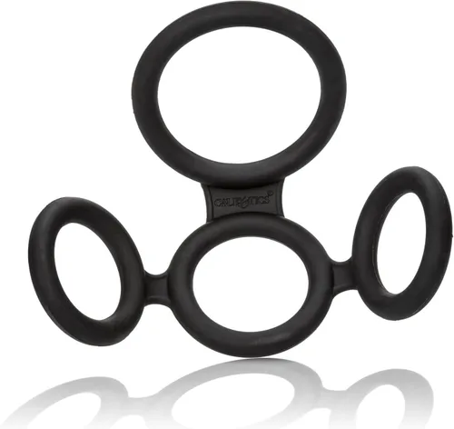 Vista 8 de CalExotics Big Man's Spreader - Potenciador de erección de silicona con 4 anillas, color negro (12754_negro)