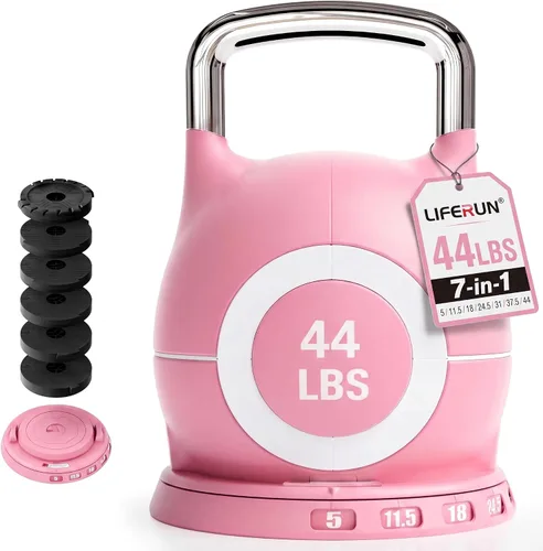Vista 11 de LIFERUN Pesa rusa ajustable, pesa rusa de 22.5/44 libras con 7 niveles