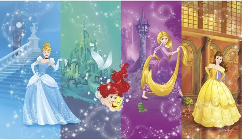 Vista 4 de Disney RoomMates JL1280M Disney Princess Royal Debut - Mural de pared extraíble activado por agua, 10.5 pies x 6 pies
