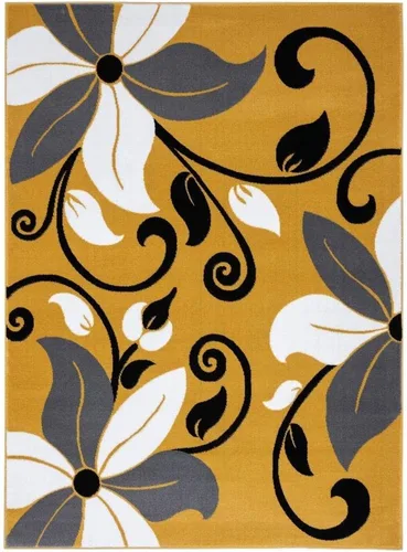 Vista 3 de LUXE WEAVERS 9242 Victoria - Alfombra moderna floral amarilla de 5 x 7
