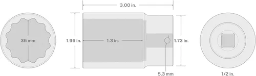 Vista 6 de TEKTON Encastre de 1/2 pulgada x 1.417 in de profundidad 12 puntos de impacto SID23336