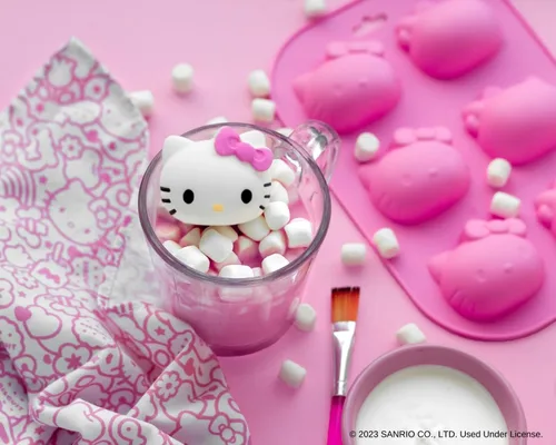 Vista 6 de Handstand Kitchen Hello Kitty - Juego de bombas de cacao caliente con molde de silicona, espátula y mucho más