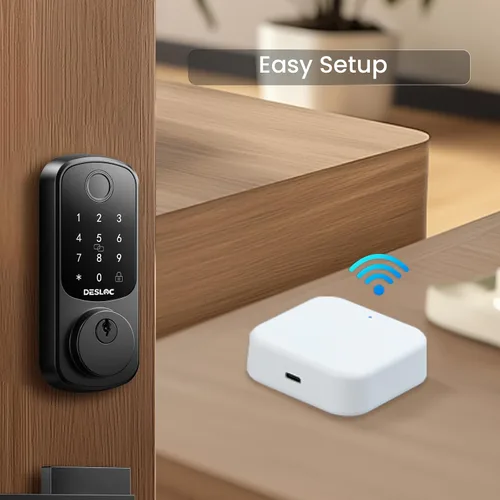 Vista 4 de DESLOC G2 Smart Lock WiFi Gateway, puerta de enlace para cerradura de puerta inteligente, puente Wi-Fi, bloqueo inteligente de control remoto