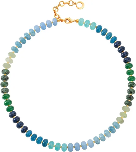 Vista 28 de Aobei Pearl - Gargantilla de oro de 18 quilates con cadena de clip, cadena de bolas y dijes perlas barrocas biwa para mujeres Cadena de estación