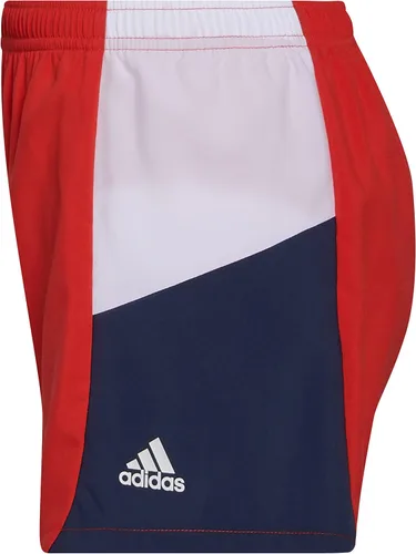 Vista 3 de adidas Pantalones cortos de malla con cintura elástica de 3 rayas, Semi Mint Rush