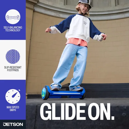 Vista 6 de Jetson Axis - Tabla de gravedad iluminada, tabla de montar eléctrica autoequilibrada para niños con ruedas iluminadas LED, altavoz Bluetooth