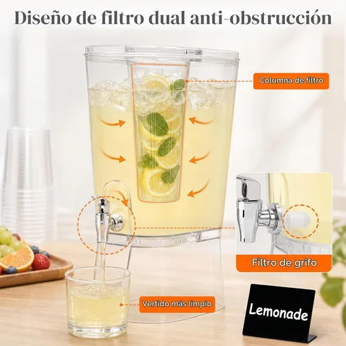 Vista 12 de Lifewit Dispensador de bebidas de 2 galones con espita a prueba de fugas e
