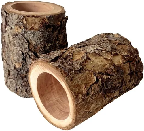 Vista 3 de 3 piezas de juguete de túnel de hámster de madera natural de manzana, escondite de hámster para hámsters, ratones, jerbos, ratas, accesorios