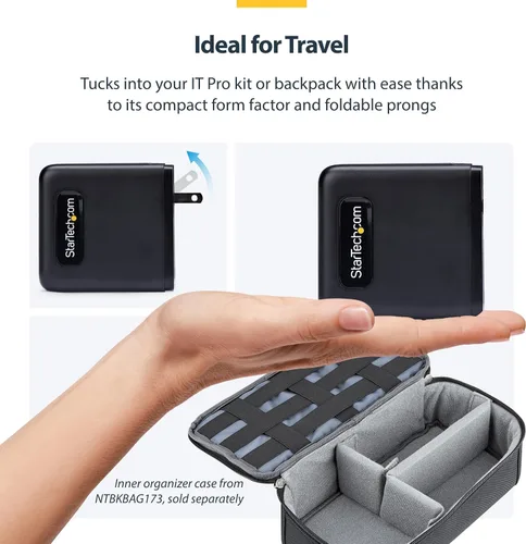 Vista 6 de StarTech - Cargador de pared USB-C GaN de 100 W, adaptador de corriente para MacBook Pro/Air Dell XPS, iPhone 15/Pro, iPad Pro, 2x USB-C/2x USB-A