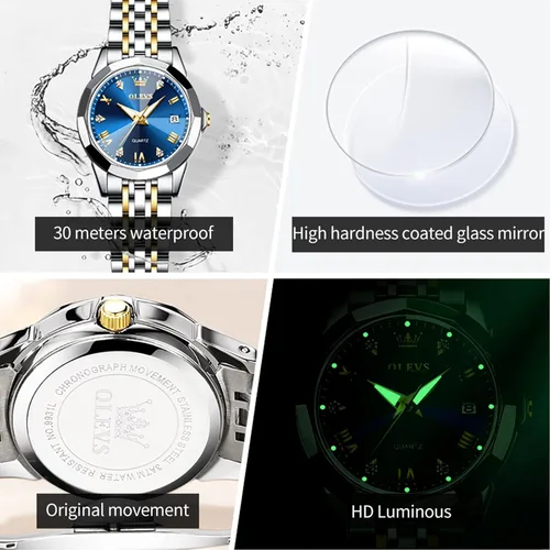 Vista 6 de OLEVS Women Watch Sliver Gold Stainless Steel Band Small Watches for Women with Date Quartz Analog Ladies Watches