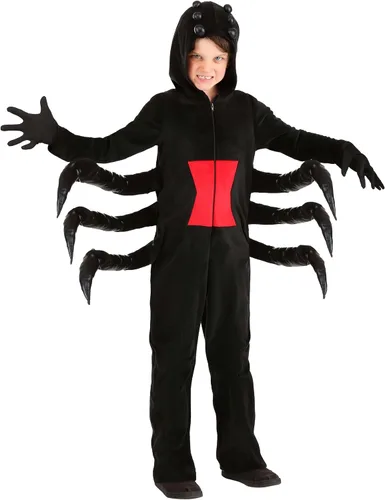 Vista 2 de Kids Black Spider Costume, Arachnids Suit With Built-In Legs, Play Pretend Outfits For Children