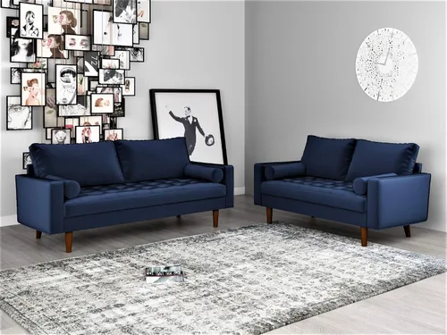 Vista 71 de Container Furniture - Sofá de piel sintética para la sala de estar moderna con cojines extraíbles y patas de madera maciza, sofá estilo lujoso