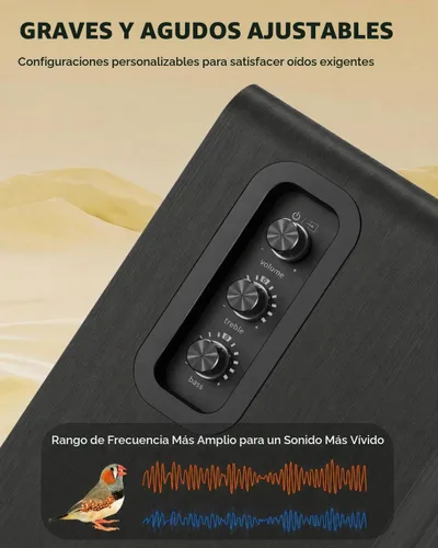 Vista 3 de Par de altavoces activos para estantería: estéreo con cable de 5 Negro