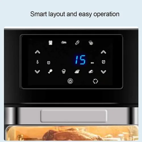 Vista 5 de Horno freidora de aire, horno eléctrico sin aceite, combo de freidora de aire para horno, pantalla táctil LCD digital, 8 preajustes, cesta