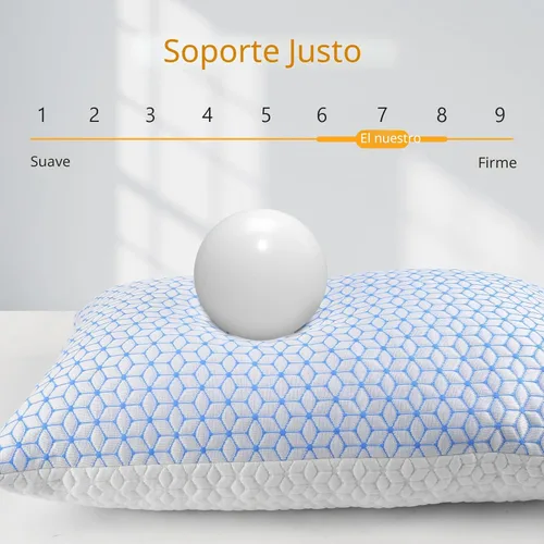 Vista 5 de Love Attitude Almohada de cama tamaño King, 1 unidad, almohada de espuma viscoelástica triturada ajustable, almohada refrescante suave y de apoyo