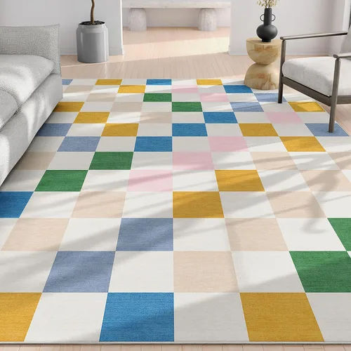 Vista 15 de Well Woven Apollo Flatwoven Modern Squares Alfombra multicolor de 3 pies 3 pulgadas x 5 pies para niños