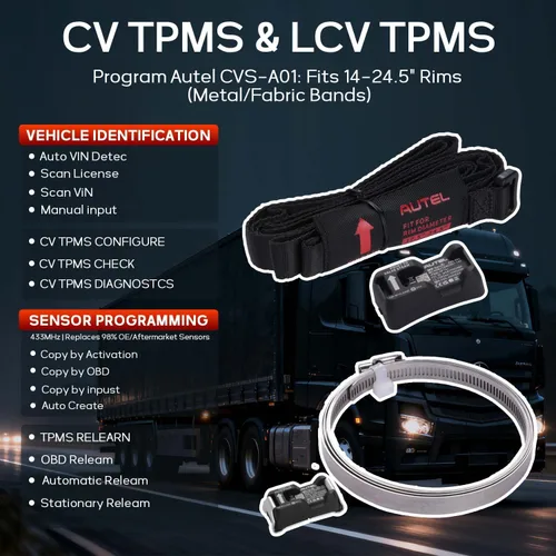 Vista 5 de Autel MaxiTPMS ITS600CV Herramienta TPMS para vehículos comerciales, para camiones remolques, autobuses, activar/leer/programar sensores CVS-A01