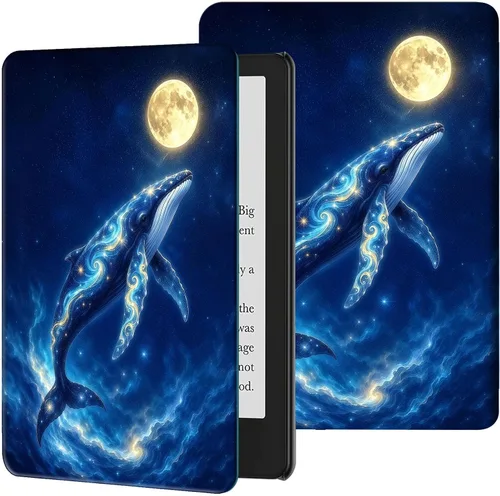 Vista 18 de Funda para Kindle de 6 pulgadas (11.ª generación, versión 2024/2022) delgada de piel sintética, ajustable, multiángulo, Smart Shell con función